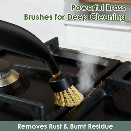 HappyAlley 10 Pack Brass Brushes Compatible with Dupray Steam Cleaner, Brass Cleaner, Steam Clean Brush Head Attachments, Wire Brushes for Cleaning, Multi Surface Cleaning Accessories