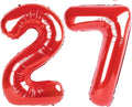 Red 27 Balloons - Large Happy Birthday Decoration for Men & Women | Foil Number Balloons for Celebrations