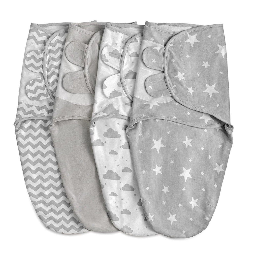 Skiennix Organic Baby Swaddle Sleep Sacks - 4-Pack Adjustable Cotton Wraps for Infants 0-3 Months