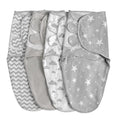 Skiennix Organic Baby Swaddle Sleep Sacks - 4-Pack Adjustable Cotton Wraps for Infants 0-3 Months