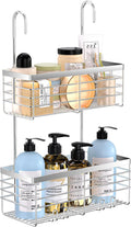 YUOROS Shower Caddy - 2-Tier Over-The-Door Organizer Rack | Rustproof 304 Stainless Steel, Silver Finish