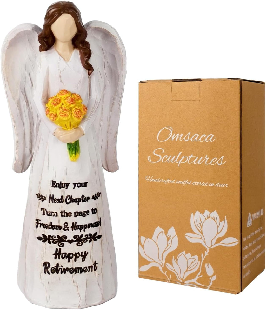 Skiennix Retirement Gifts for Women - Hand-Painted 7.3" Resin Angel Figurine | Perfect for Nurses, Teachers & Friends