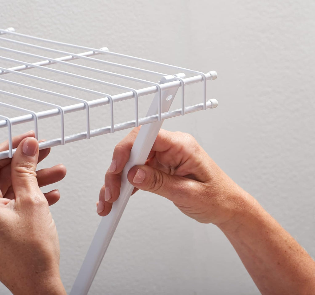 Rubbermaid Direct Wall Shelf - 3 Ft. Wide Wire Shelving Organizer with Mounting Hardware | White for Home & Laundry