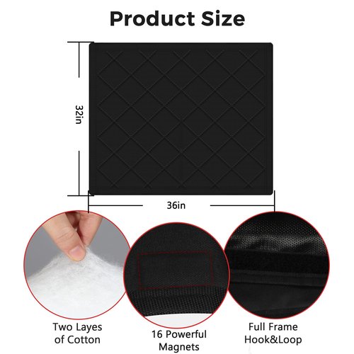 NABOWAN Magnetic Fireplace Cover Easy Install - Indoor Fireplace Blanket to Block Cold Air Reduce Energy Costs, Fireplace Draft Stopper with Full Frame Hook & Loop and Built-in Magnets (32 x 36 Inch)