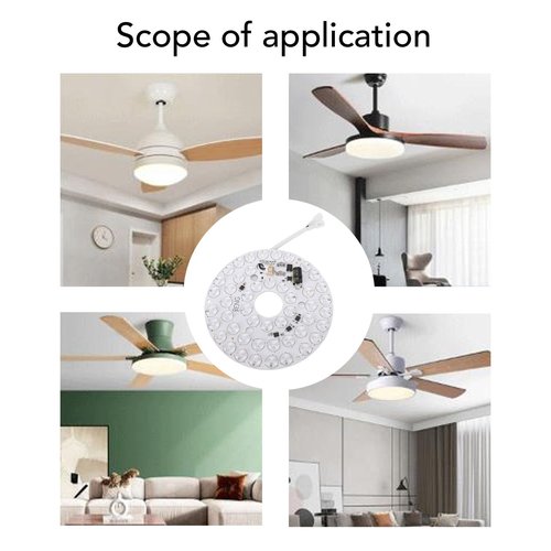 5.4 Inch LED Retrofit Light Kit for Ceiling Fan Light Replacement Panel, 3000K 4200K 6500K Color Temperature Adjustable, 18W Dimmable Round Light