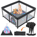 Taleco Gear Foldable Baby Play Pen - Breathable Travel Playpen with Mat & 50 Ocean Balls | 50''x50'' Size