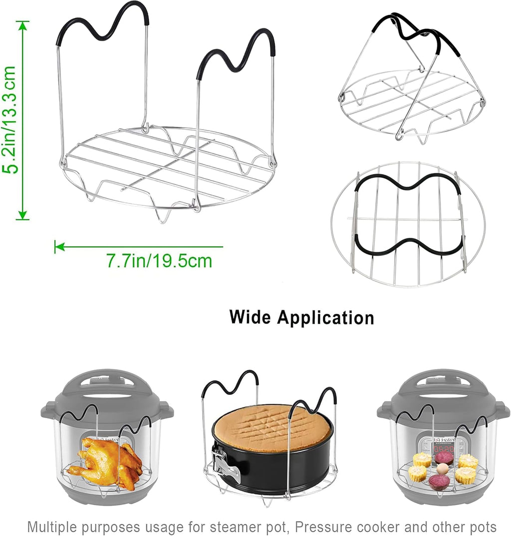 ROTTAY Silicone Egg Bites Molds - 7-Piece Set with Steamer Rack & Heat-Resistant Handles for Instant Pot
