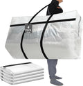 Skiennix 96 Gallon Heavy-Duty Moving Bags - Extra Large Foldable Storage Tote with Zipper Handle (Clear)