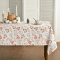 Horaldaily Fall Tablecloth 60x104 Inch, Thanksgiving Autumn Harvest White Pumpkin Orange Leaf Table Cover for Party Picnic Dinner Decor