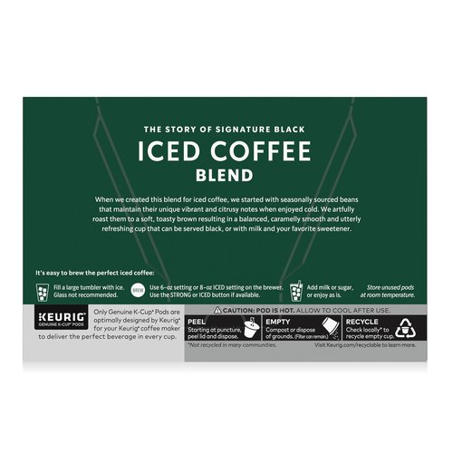 Starbucks K-Cup Pods, Medium Roast Iced Blend, Signature Black for Keurig Makers, 100% Arabica, 1 Box (10 ct)