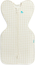 Love to Dream Swaddle UP Sleep Sack - Self-Soothing Design for Improved Sleep | 0-3 Months, 1.0 TOG, Tan Houndstooth