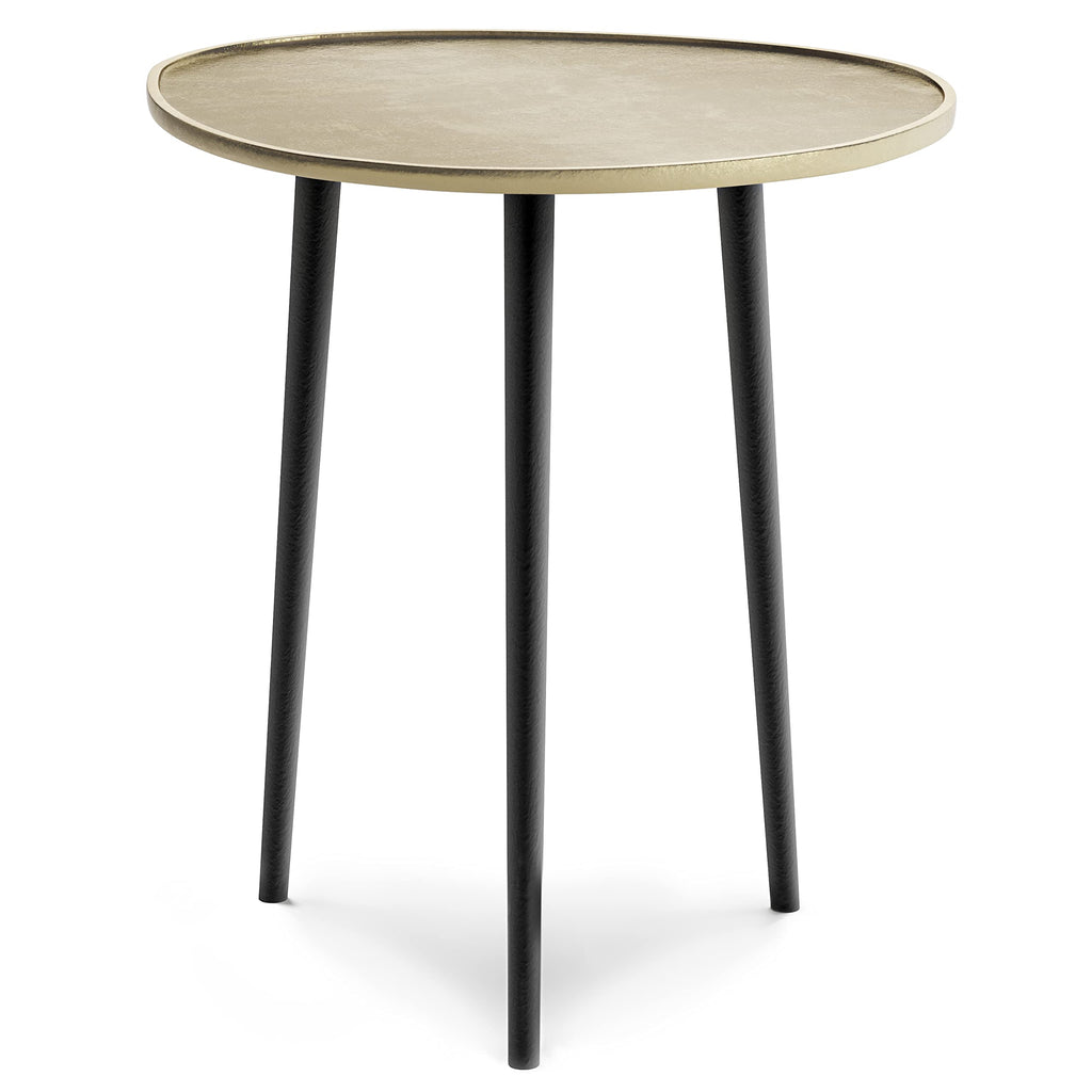 SIMPLIHOME Tanner Mid Century Modern 19 Inch Wide Metal Side Table in Gold, For the Living Room and Bedroom