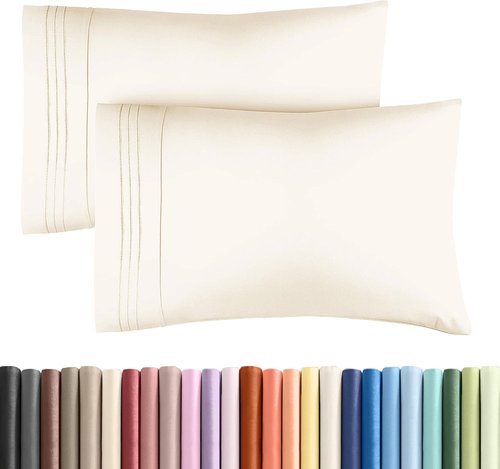 King Pillow Cases by [Brand Name] - Ultra Soft Hotel Quality Covers | Wrinkle-Free & Fade Resistant - 2 Piece Set in Off White