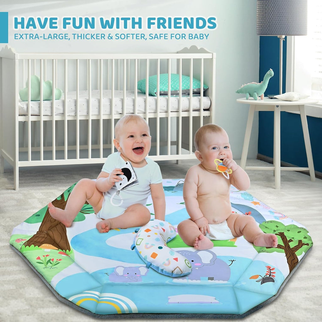 Skiennix Baby Gym Play Mat - 8-in-1 Tummy Time & Ball Pit | Washable Activity Mat for Sensory Development