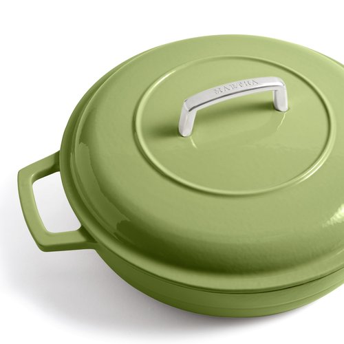 Martha by Martha Stewart 3.5 QT European Enameled Cast Iron Braiser w/Lid - Bay Leaf