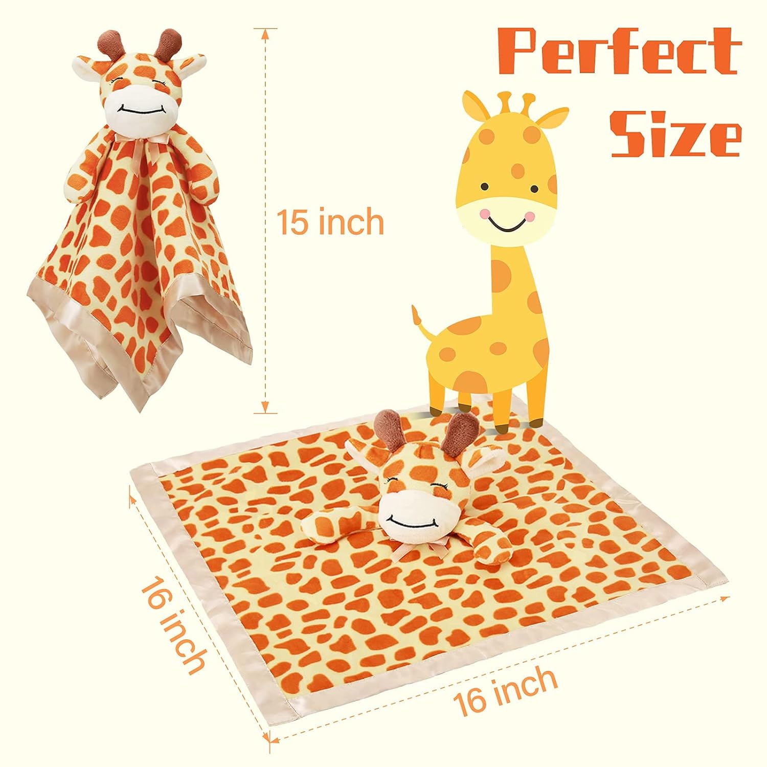 Pro Goleem Giraffe Lovey - Soft Security Blanket & Snuggle Toy for Infants | 16-Inch Unisex Gift