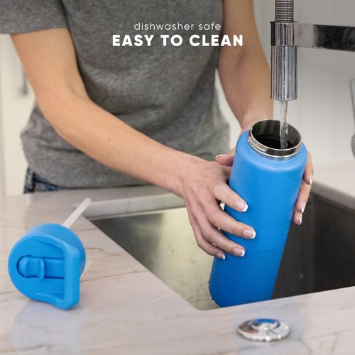 Simple Modern Leopard Water Bottle with Straw Lid Vacuum Insulated Stainless Steel Metal Thermos Bottles | Reusable Leak Proof BPA-Free Flask for Sports | Summit Collection | 20oz, Blush Leopard