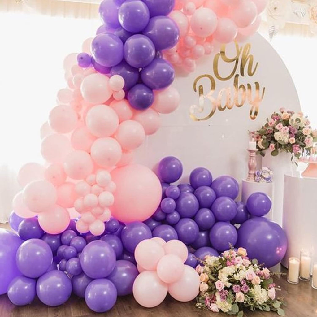 Purple Balloons - 110 Pcs Mini 5-Inch Thick Latex Balloons for Birthday, Wedding & Baby Shower Decor