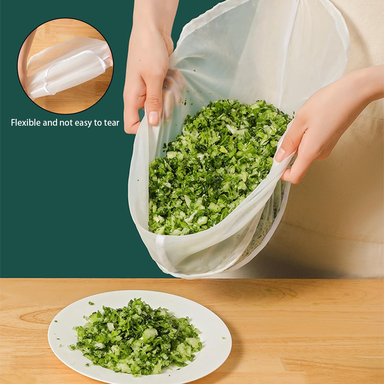 Organic Cotton Cheesecloth Bags by 3PCS - Reusable Straining Bags for Nut Milk & Dumplings
