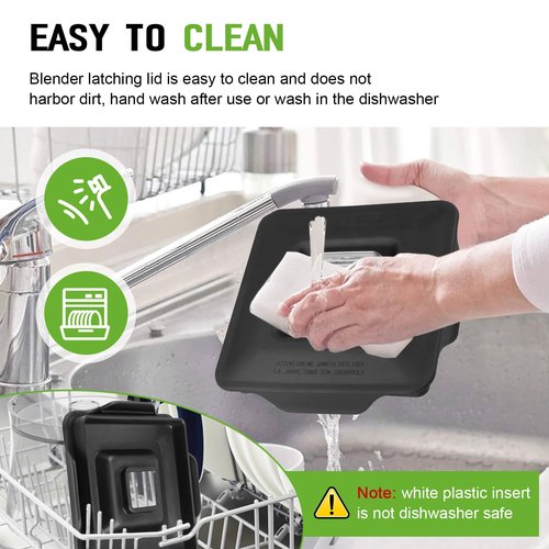 Blender Latching Lid Replacement For Blendtec Commercial Wildside & Fourside Jars, Blender Lids Top with Removable Center Cap, Wildside Jar Lid Replacement for Keeping Splashes Contained During Blend
