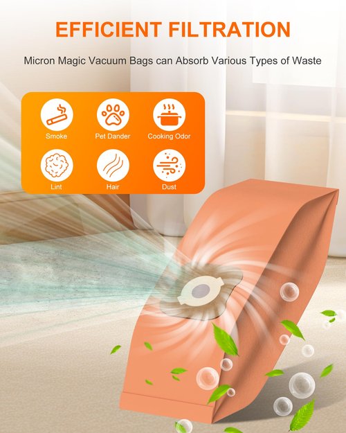 9 Pack Vacuum Bags Fit for Kirby G3,G4,G5,G6,G7,Gsix, Ultimate G 197394 Sentria Diamond, Compatible with Kirby Part #197294 197289 197301 Micron Magic Replacement Dust Bag