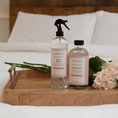 Archipelago Botanicals Charcoal Rose Linen Spray – Fabric & Room Freshener with Black Baccara Rose & Charcoal – Odor Eliminator for Room, Upholstery & Clothes – 17.5 fl oz