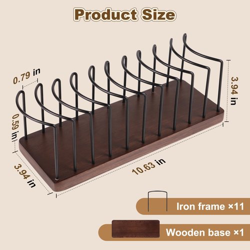 Lomrsiul Hat Organizer for Baseball Caps, Wooden Tabletop Hat Rack Holder for 10 Hats Hat Display Stand for Closet Organizers and Storage Brown 1 Pack