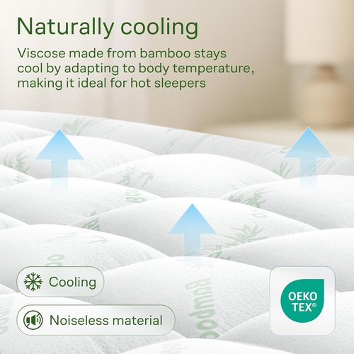 Niagara Sleep Solution Ultra Soft California King Mattress Topper - Bamboo Viscose Pillow Top for Back Pain Relief | Naturally Cooling, Sage