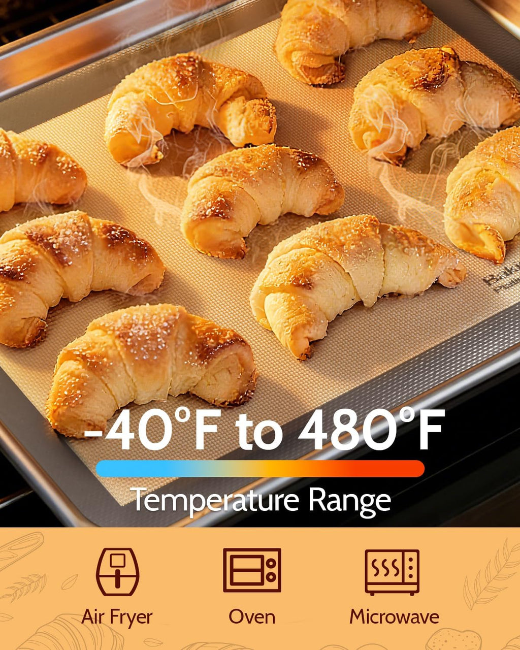Sopito Silicone Baking Mat - Non-Stick, Food Safe, Reusable 5-Piece Set for Half & Quarter Trays | Grey