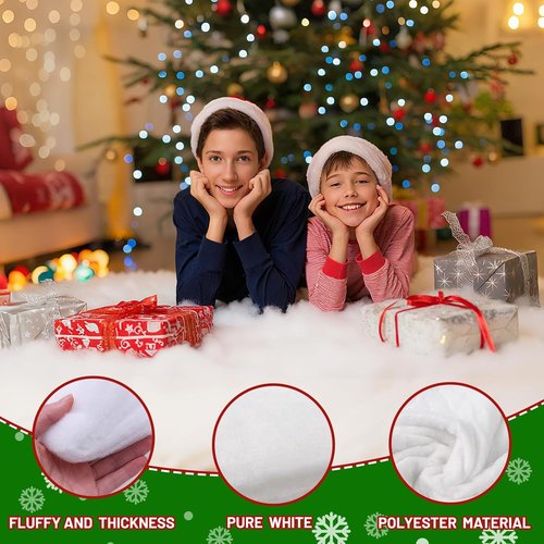 Fake Snow Blanket - Thickened 3 x 8 Ft Artificial Snow for Christmas & Winter Holiday Decor