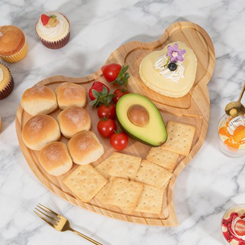 Heart Charcuterie Boards - Valentines Bamboo Cutting Heart Shaped Decoration Decor Supplies, Wood Serving Tray, Food Platter Valentines Gifts