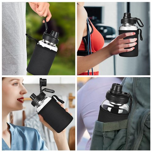 BNCWCQZ Glass Shaker Bottle, 2 Pack 22oz BPA-Free Odorless Shaker Bottle with 304 Stainless Steel Ball and Removable Cleaning Brush for Fitness Protein Mixes