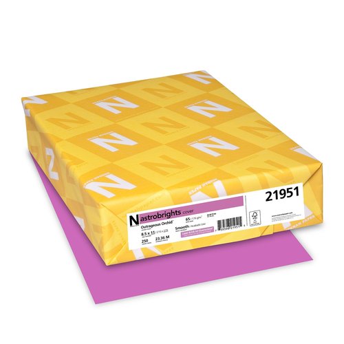 Neenah Astrobrights Card Stock, 8-1/2 x 11 Inches, Outrageous Orchid, Pack of 250, Outrageouse Orc