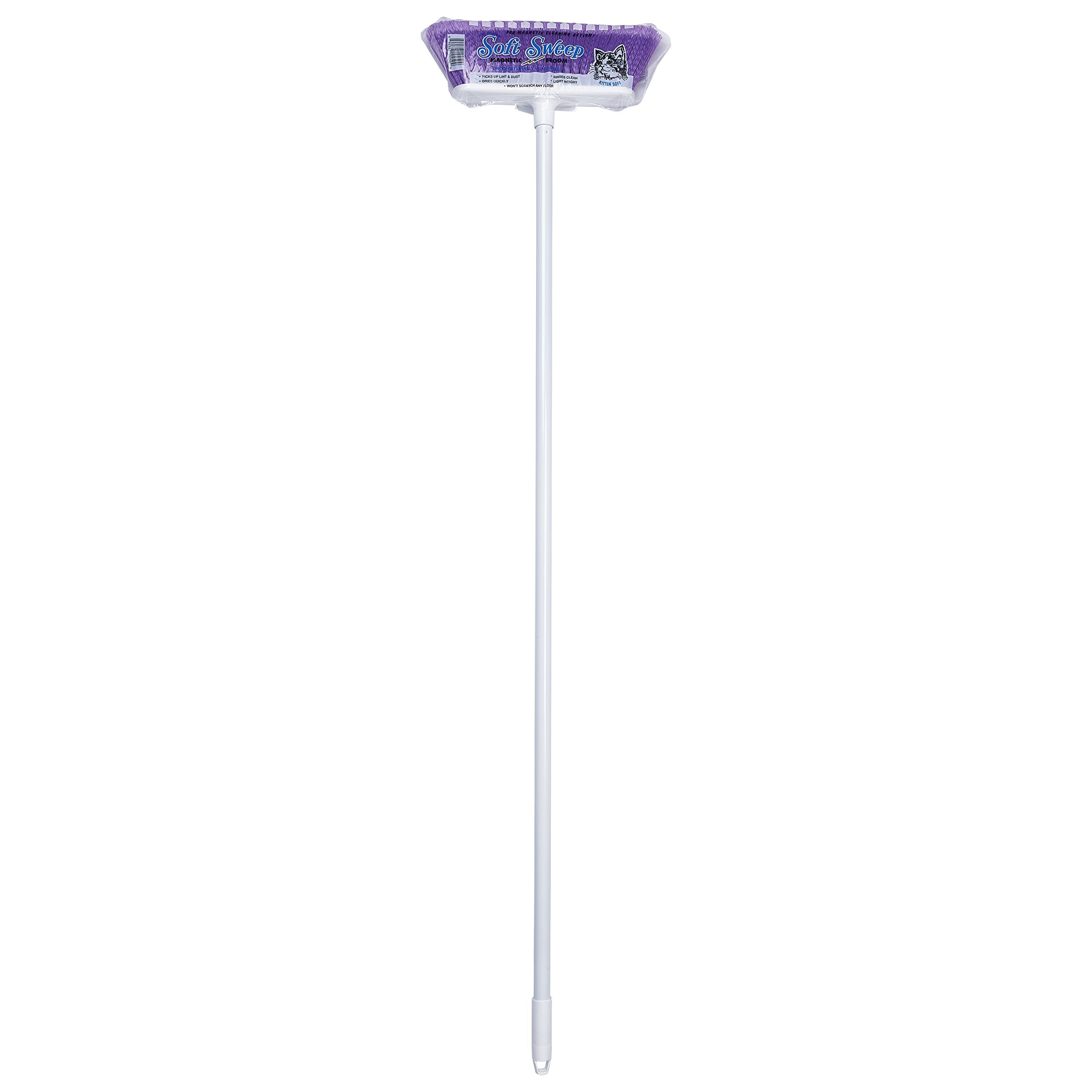The Original Soft Sweep Magnetic Action Broom Assorted Colors with White Metal Handles (2 Brooms)