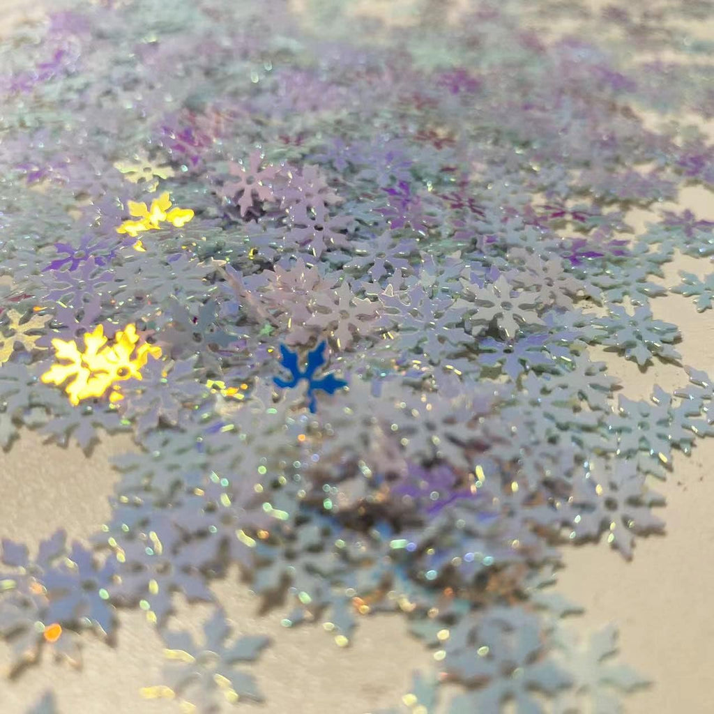 Skiennix Snowflakes Party Glitter - 2000 Pieces of PVC Confetti for Christmas & Winter Crafts