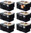 BlissTotes Collapsible Moving Bags - Heavy-Duty Storage Totes with Zippers & Handles | 93L, 6-Pack, Black
