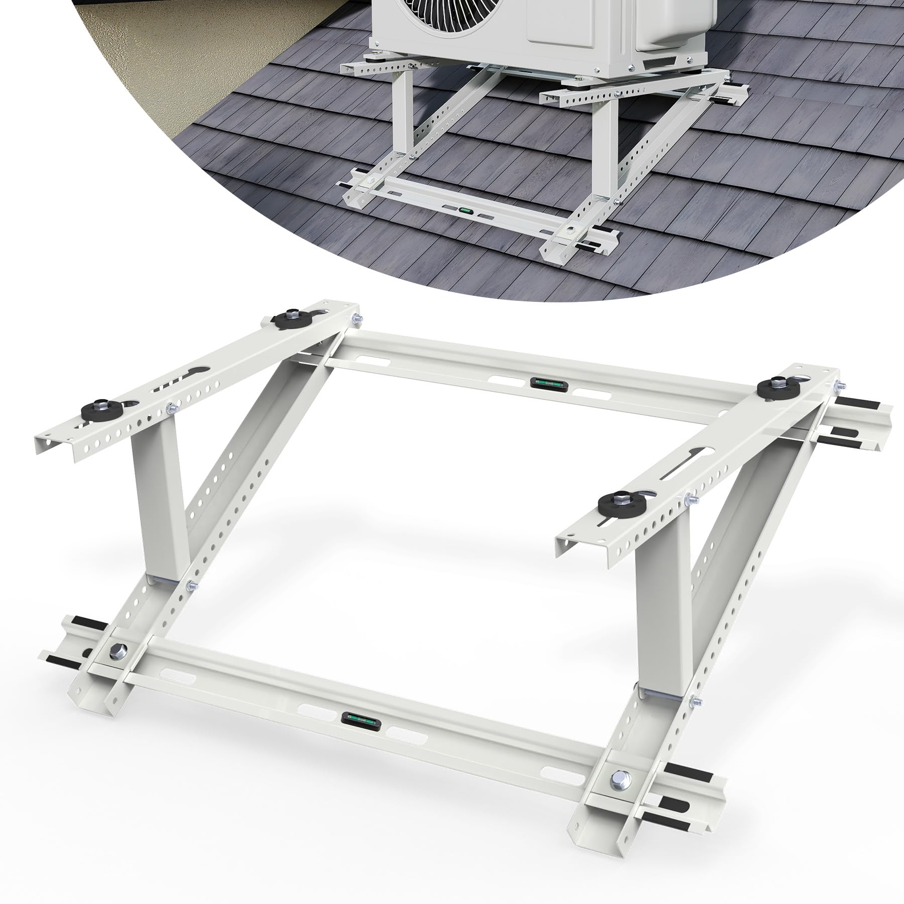 Chiligent Rooftop Mini Split Mount Bracket 9,000 to 24,000 BTU, Heavy Duty Adjustable Roof Support Bracket for Ductless Mini Split Air Conditioner, Condenser, Heat Pump, Support up to 330 Lbs