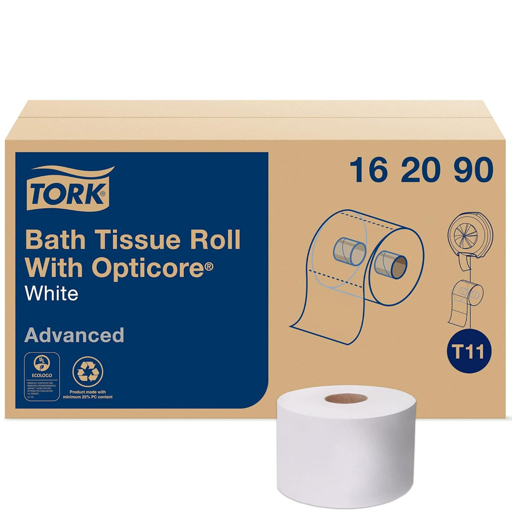 Tork OptiCore Toilet Paper Rolls - Advanced 2-Ply, Mid-Size, White, 36 Rolls | 865 Sheets Each