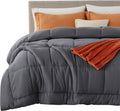 Bedsure Comforter Duvet Insert - All-Season King Size Quilted Comforter, GentleSoft Down Alternative, Grey 90 x 102 Inches