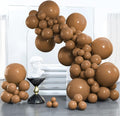 PartyWoo Brown Balloons - 100 Pcs Boho Neutral Coffee Balloon Arch Kit | 18", 12", 10", 5" Sizes for Weddings & Parties