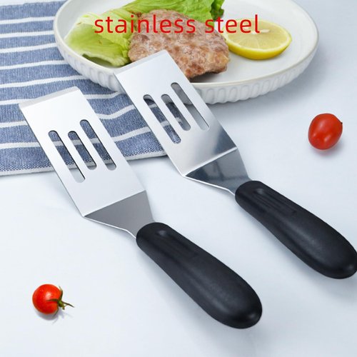 2-Pieces Small Metal Spatula Set, Mini Metal Spatulas for Kitchen Use, Stainless Steel Spatula for Flipping, Serving & Turning Pancakes, Eggs, Brownies, Cookies, Cakes & Desserts (2 PC SLOTTED)
