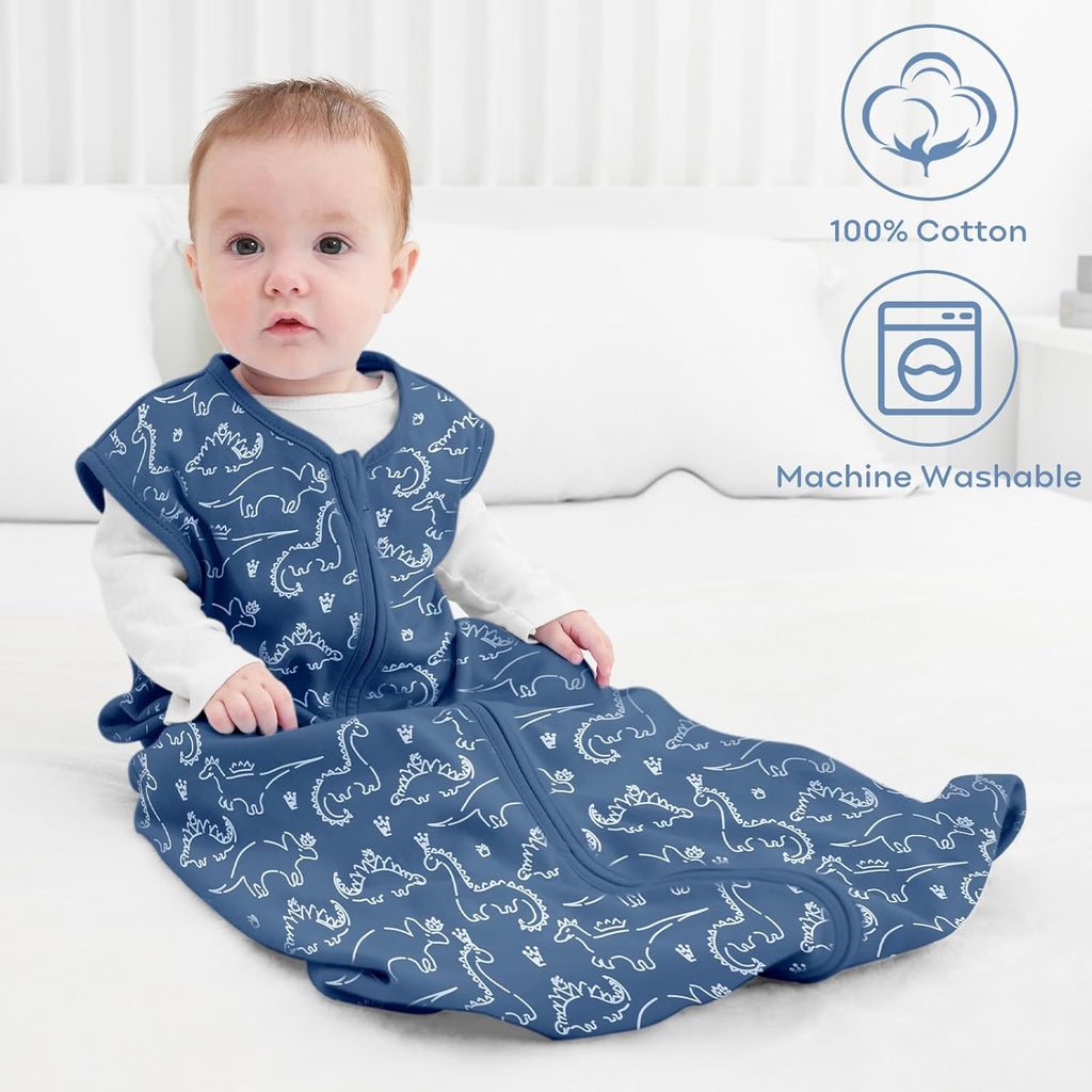 Yoofoss Baby Sleep Sack - 100% Organic Cotton Wearable Blanket | 2-Way Zipper, 0.5 TOG, 3 Pack (18-24 Months)