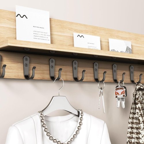BREYDROK Heavy Duty Metal Coat Hooks - 20PCS Single Prong Wall Hooks with 40 Screws for Towel & Hat Storage