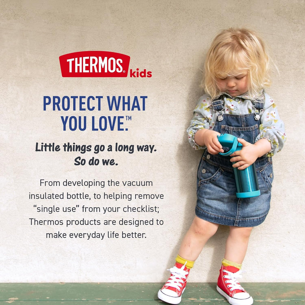 THERMOS FUNTAINER Water Bottle - 12 Ounce Kids Stainless Steel Vacuum Insulated with Straw - Violet
