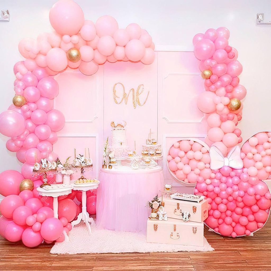 PartyWoo Light Pink Balloons - 100 Pcs Pastel Balloon Arch Kit for Baby Showers & Birthdays | Various Sizes 5-36 Inch