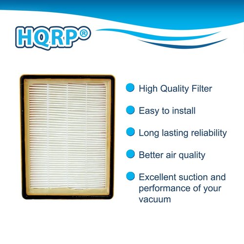 HQRP 2-Pack HEPA Filter compatible with Eureka HF-2 Boss SmartVac 4870 series 4870HZ 4870MZ 4870MZX 4870PZ 4870GZX 4870HZX 4870T 4870SZ 4870SZX Upright Vacuum Cleaners