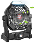 JINLICTE Camping Fan with LED Lantern, 36 Hours 9 Inch Portable Rechargeable Battery Powered Fan with Stepless Speed and Quiet Battery Operated for Picnic, Barbecue, Fishing, Travel, Home, Tent