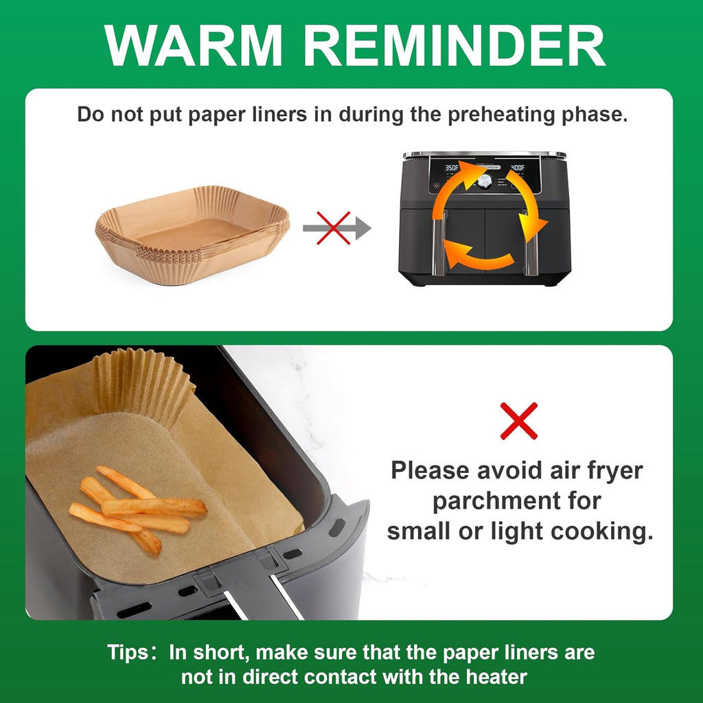 Ninja | Disposable Air Fryer Liners - 150 Pcs Unbleached Parchment Paper for 7-QT & 9-QT Models