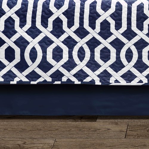Lush Decor Edward Trellis Patterned 6 Piece Daybed Cover Set Includes Bed Skirt, Pillow Shams and Cases, 75" X 39", Gray and White