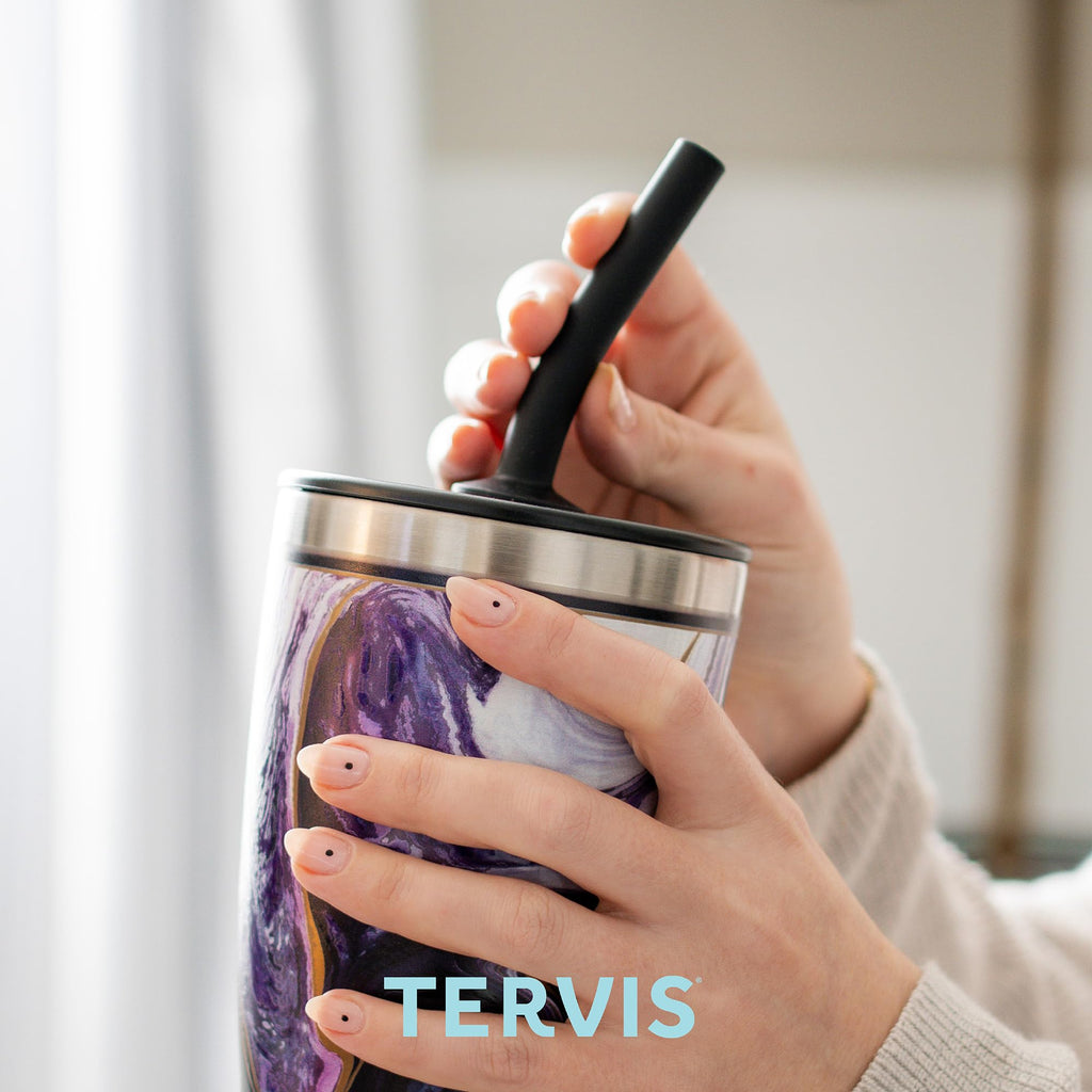 Tervis Traveler Florida Fun Map Triple Walled Insulated Tumbler Travel Cup Keeps Drinks Cold & Hot, 30oz with Straw Lid, Stainless Steel